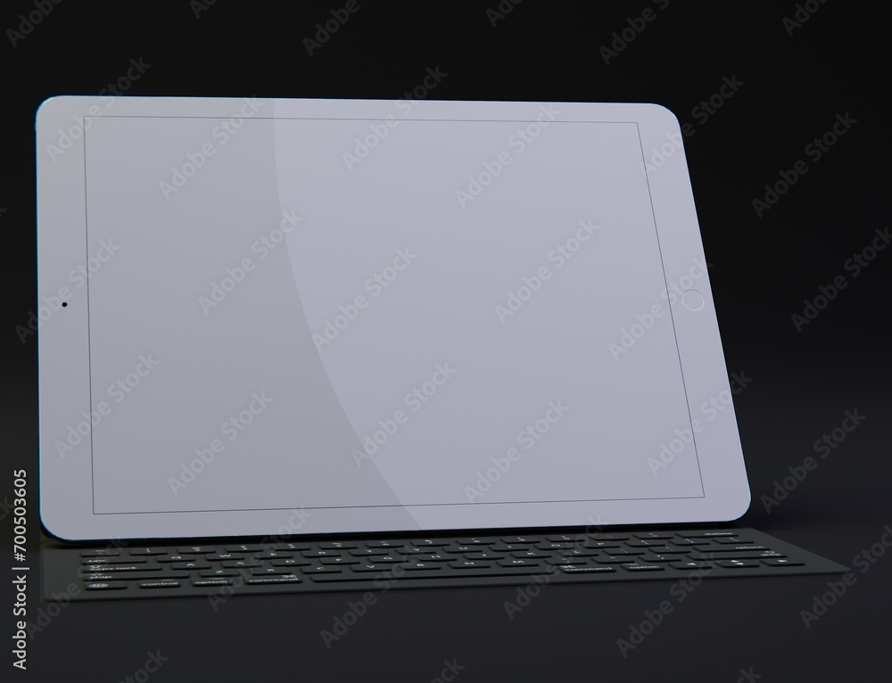 Creative minimal design idea. Concept of a White tab With a Keyboard design with a white background. 3d render, 3d illustration. Creative minimal design idea. Concept of a White tab With a Keyboard design with a white background. 3d render, 3d illustration.