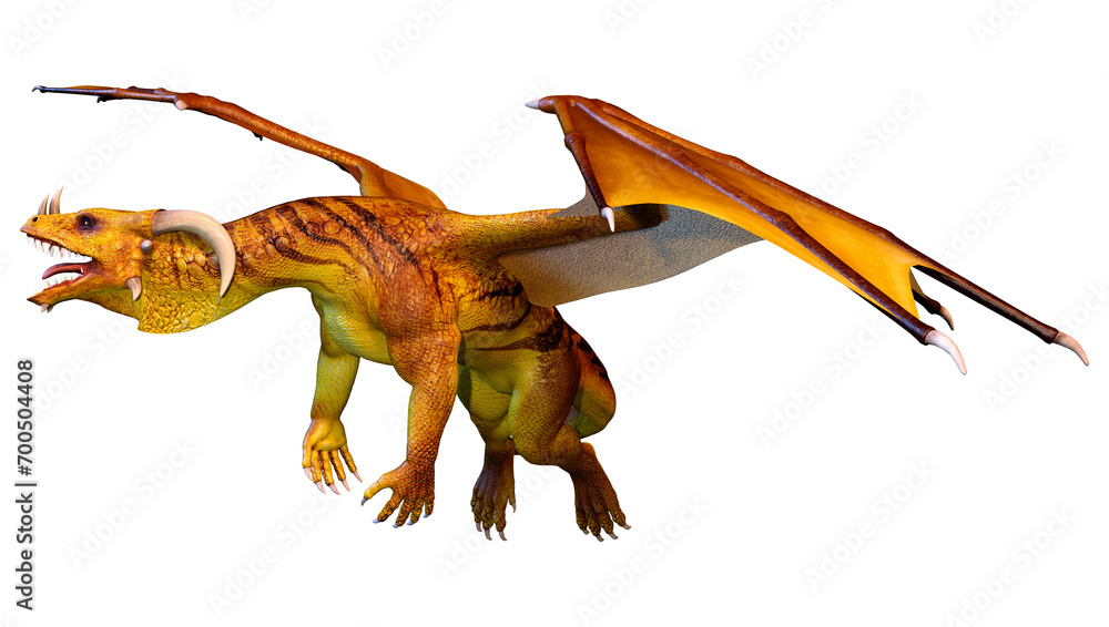 3D Rendering Fairy Tale Dragon on White 3D Rendering Fairy Tale Dragon on White