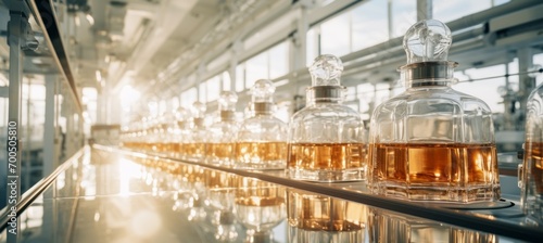 Luxury perfume bottles cosmetic. Generative AI technology. photo