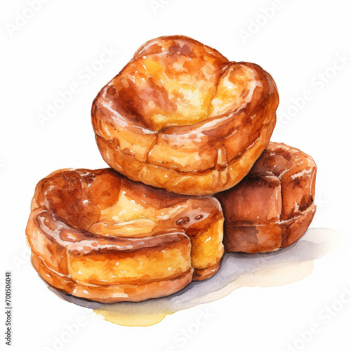 Yorkshire pudding watercolour illustration