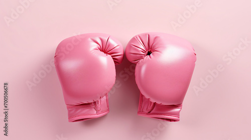 Pair of pink female boxing gloves