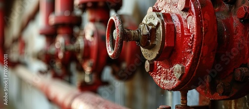 Hands maneuvering water valves at fire station. Creative Banner. Copyspace image
