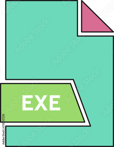 EXE File format icon in shapes Bermuda and Feijoa colors
