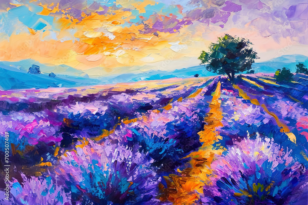 Lavender fields.Created with AI