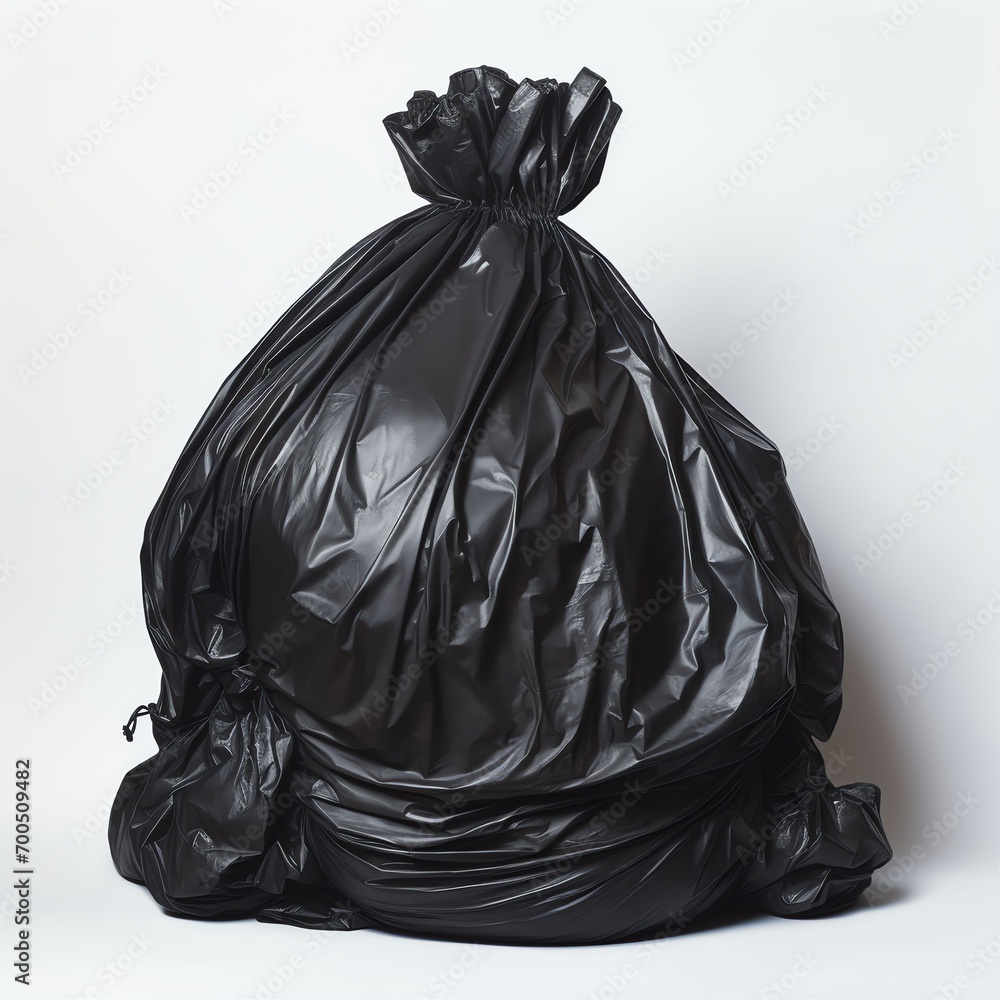 A trash bag on a white background