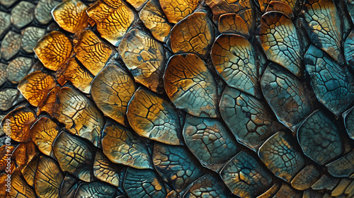 The lizard's scales are a natural wonder, with their intricate patterns and textures. When transformed into a geometric, textured abstract. ai generated. © 1st footage