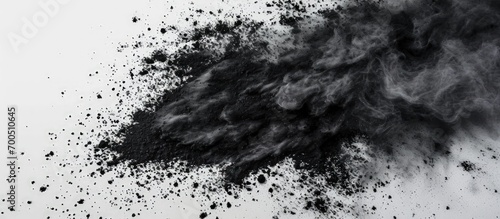 carbon powder black carbon powder for painting on white background. Creative Banner. Copyspace image