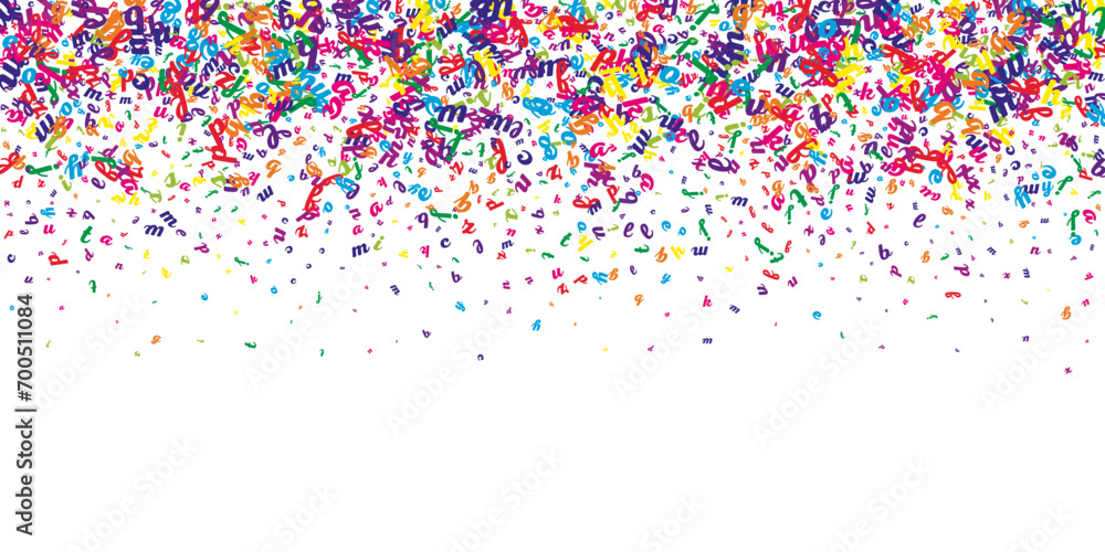 Obraz premium Falling letters of English language. Colorful