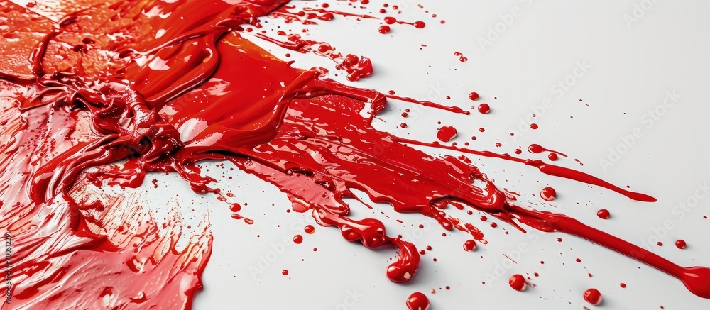 close up of red paint leaking on white background. Creative Banner. Copyspace image close up of red paint leaking on white background. Creative Banner. Copyspace image
