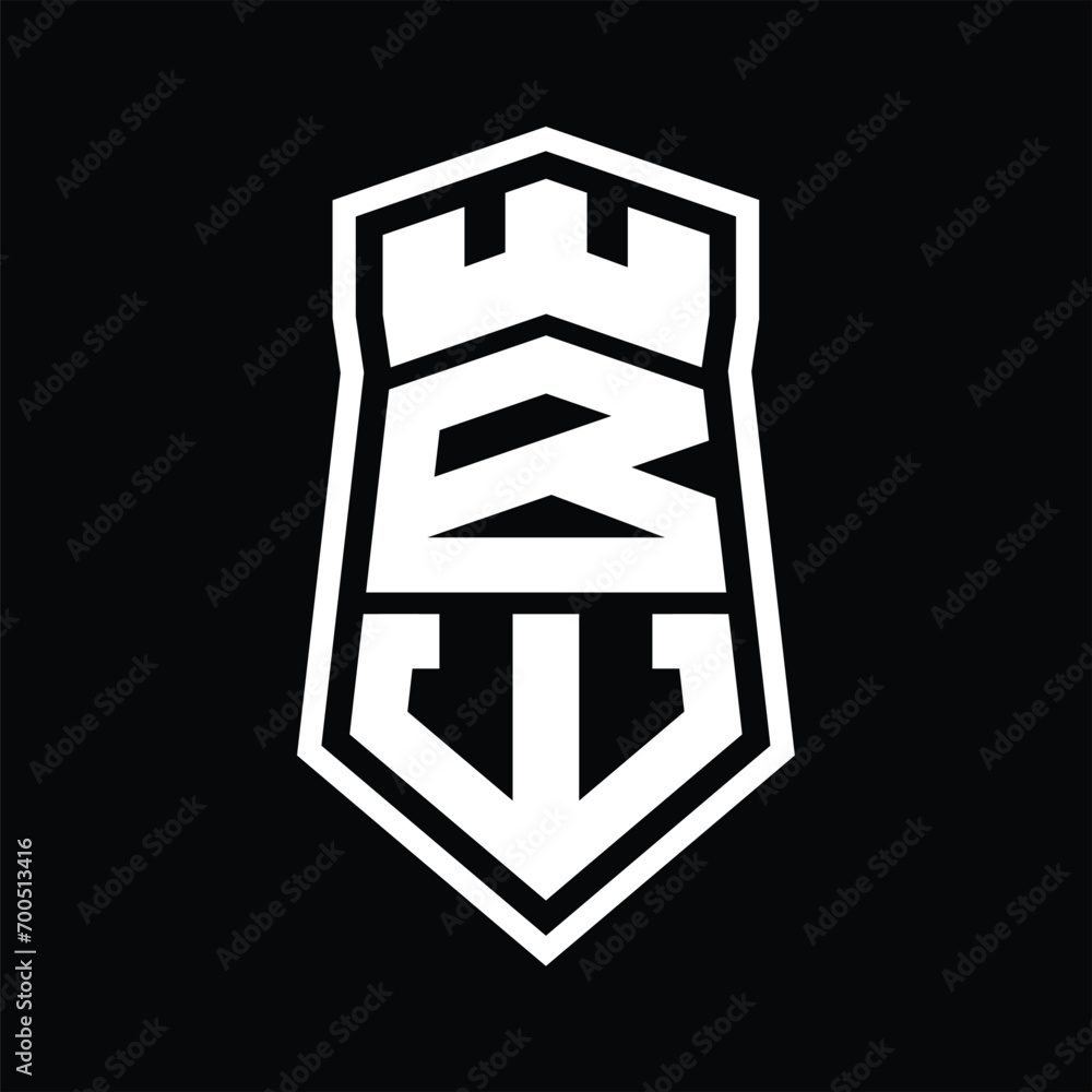 BW Letter Logo monogram hexagon shield shape up and down with crown castle isolated style design BW Letter Logo monogram hexagon shield shape up and down with crown castle isolated style design