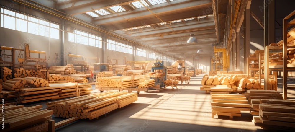 Wood factory. Generative AI technology. Wood factory. Generative AI technology.