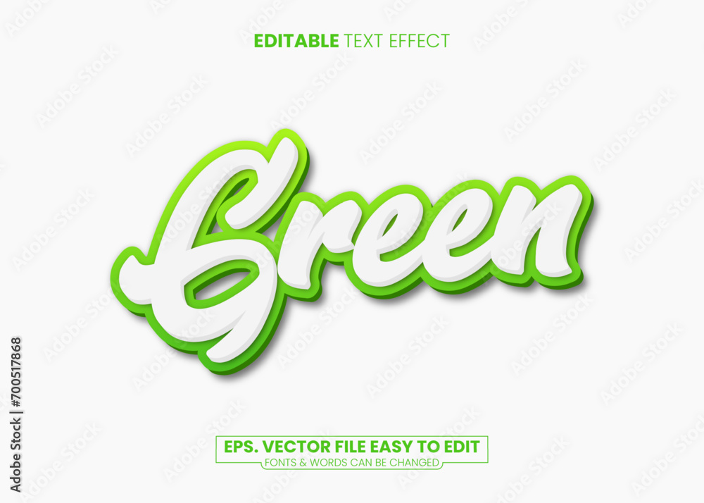 Green 3D editable text effect Green 3D editable text effect