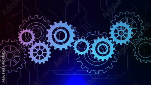 Gear wheel for mechanism concept machine technology design background.
