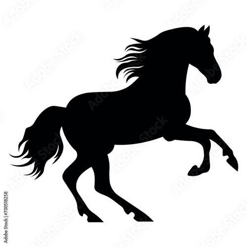Fototapeta Naklejka Na Ścianę i Meble -  Horse black vector icon on white background