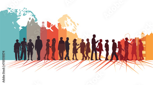 global dimension of poverty with a vector art piece featuring diverse individuals from different cultures facing economic challenges. Illustrate the universality of poverty, emphasizing the