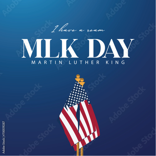 Martin luther king day. Suitable for templates, web, social media, greeting cards etc