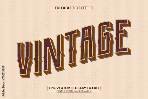 Vintage editable text effect