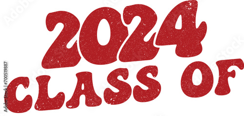 Lettering Senior Class of 2024 for greeting, invitation card. Text for graduation design, congratulation event, T-shirt, party, high school 