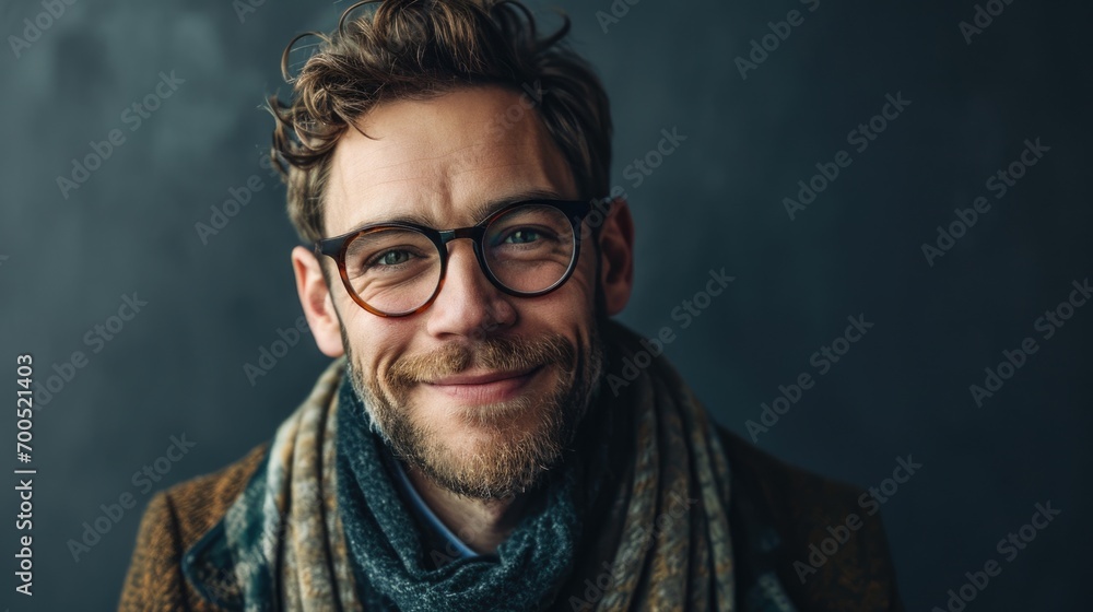 Elegant eyewear in a chic portrait Elegant eyewear in a chic portrait
