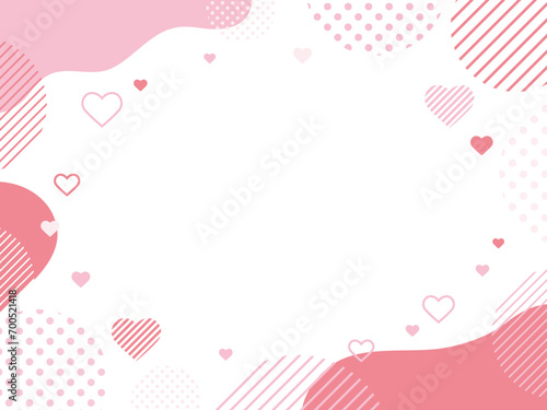 ピンクのポップ なハートのフレーム	