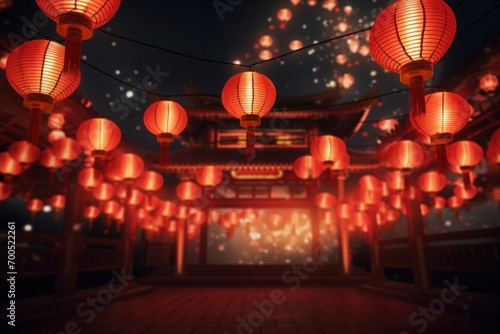 Wallpaper Mural Chinese New Year celebration design in Chinatown Dragon and red paper lantern Torontodigital.ca