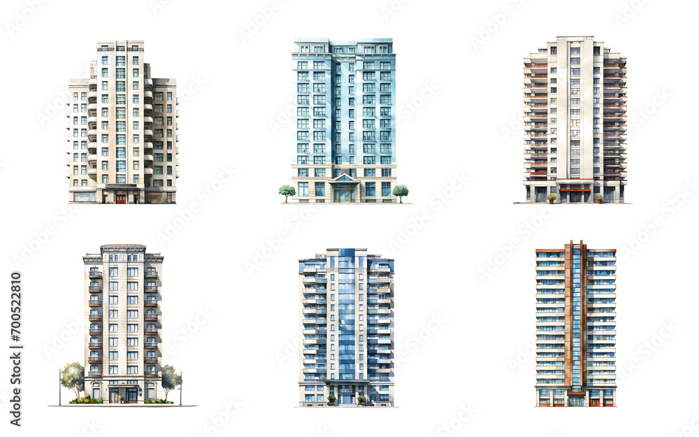 Building front view. Watercolor illustration hand paint style isolated. Perfect for design decoration. Building front view. Watercolor illustration hand paint style isolated. Perfect for design decoration.