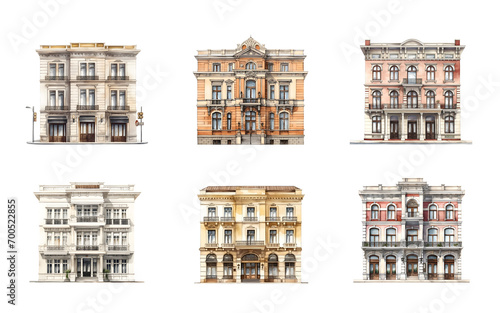 Building front view. Watercolor illustration hand paint style isolated.  Perfect for design decoration.