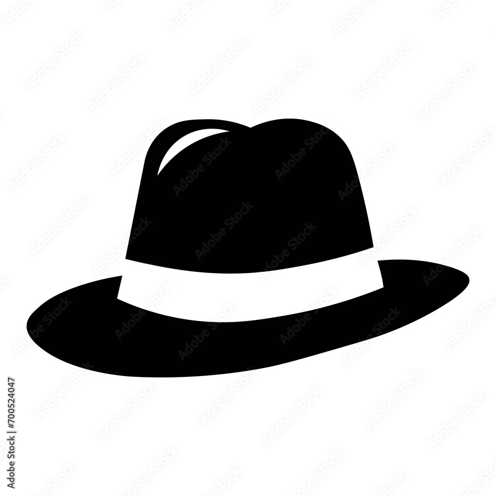 Hat black vector icon on white background Hat black vector icon on white background