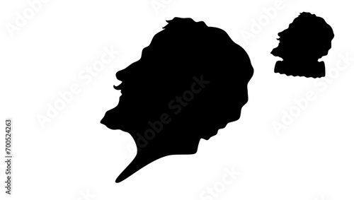 Alonso de Ercilla, black isolated silhouette