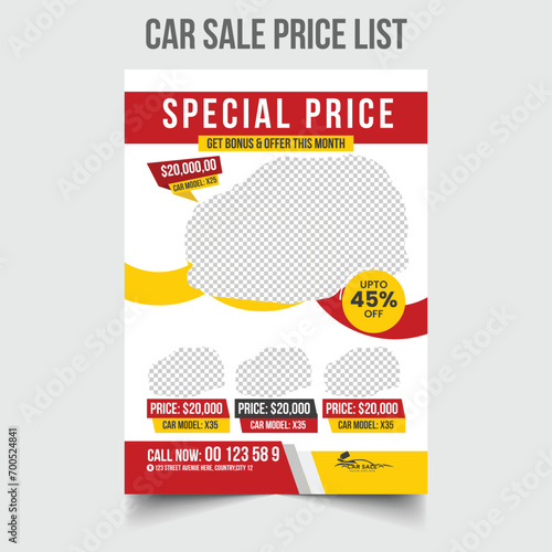 MODERN and stylish car sale flyer.car dealership promotional poster