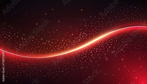 Digital light red and light particles wavy and light abstract background with shining dots stars. Ai