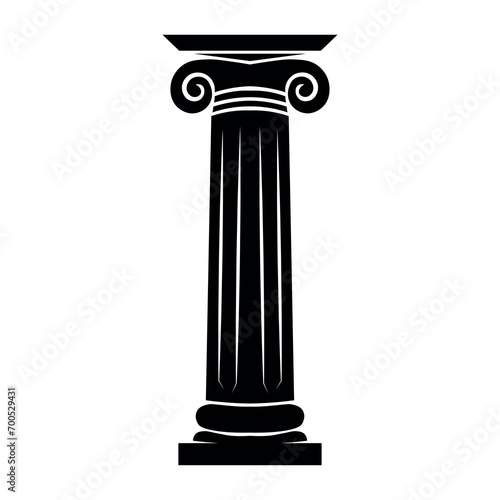 Greek pillar black vector icon on white background