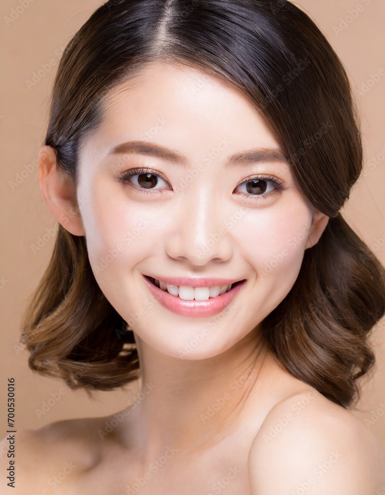 笑顔の若い女性 笑顔の若い女性