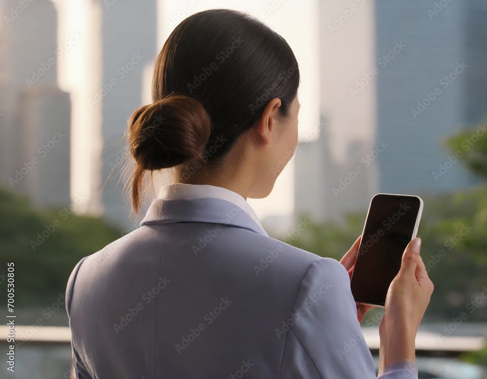 スマホを使う女性