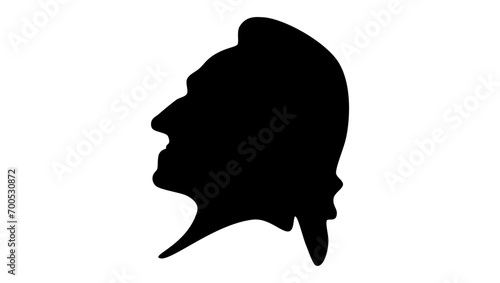 Johann Jakob Bodmer, black isolated silhouette