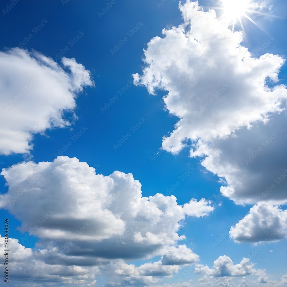 Fototapeta premium Blue sky with white clouds