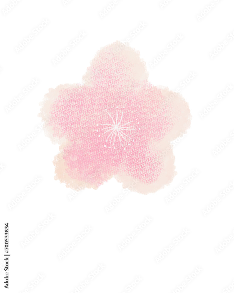 クレヨンで描いた桜の花のイラスト素材