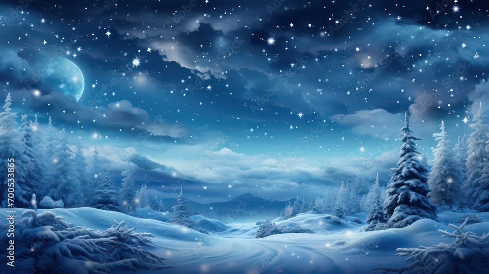 Fototapeta premium winter landscape with snow