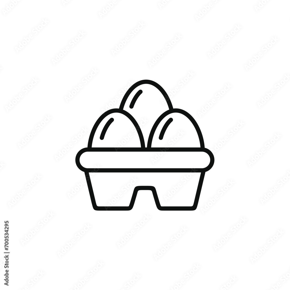 Fototapeta premium Eggs line icon isolated on transparent background