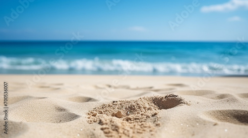 footprints on the beach HD 8K wallpaper Stock Photographic Image 