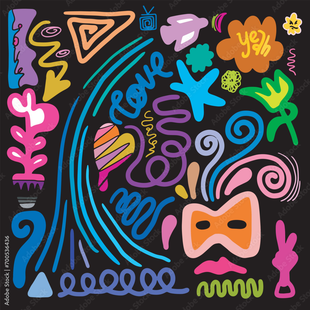 Decorative abstract with doodles of shapes. Abstract modern contemporary trendy vector illustration for design concept. Decorative abstract with doodles of shapes. Abstract modern contemporary trendy vector illustration for design concept.