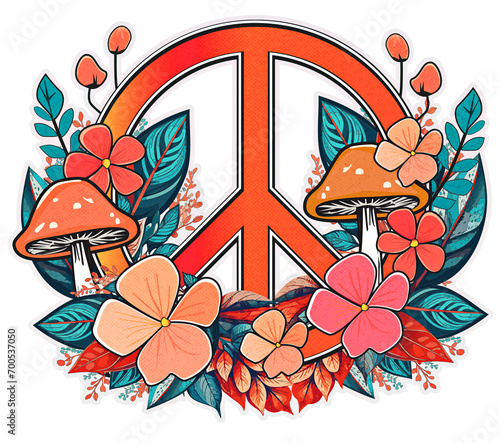 Love and Peace flowers mushrooms (ID: 700537050)