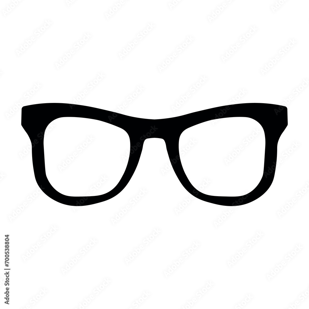 Glasses black vector icon on white background Glasses black vector icon on white background