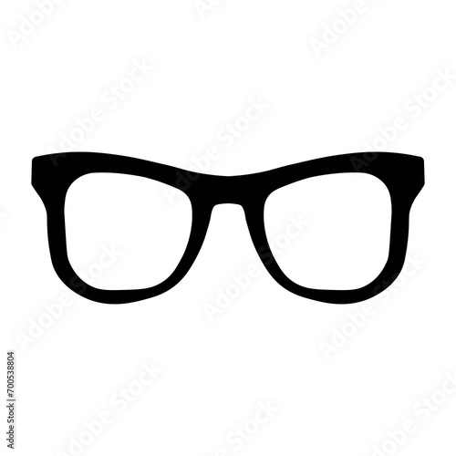 Glasses black vector icon on white background