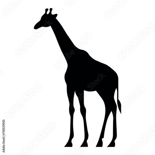 Giraffe black vector icon on white background