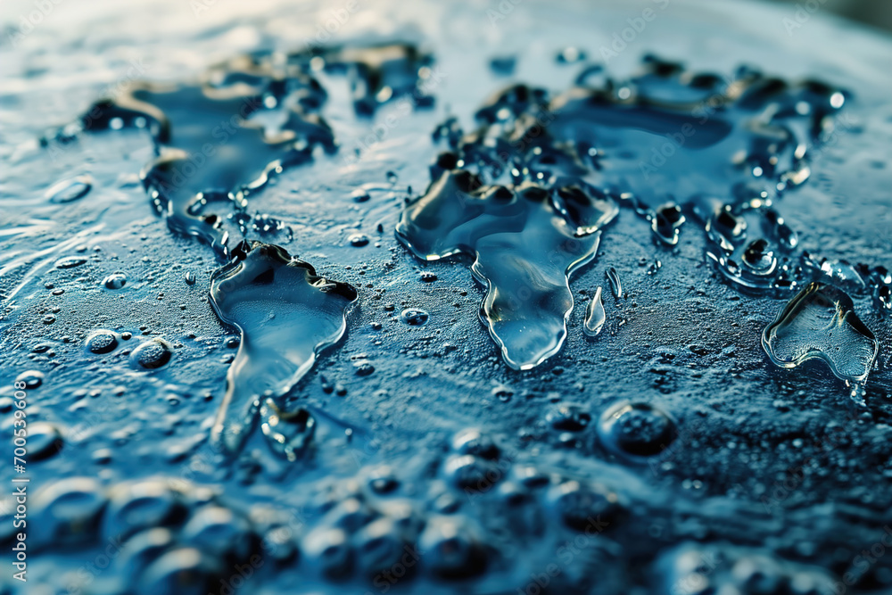 World map made of water. World map made of water.