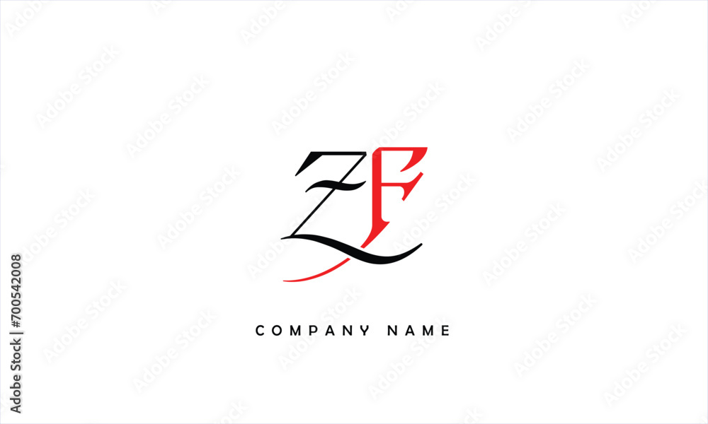 ZF, FZ, Z, F Abstract Letters Logo Monogram ZF, FZ, Z, F Abstract Letters Logo Monogram