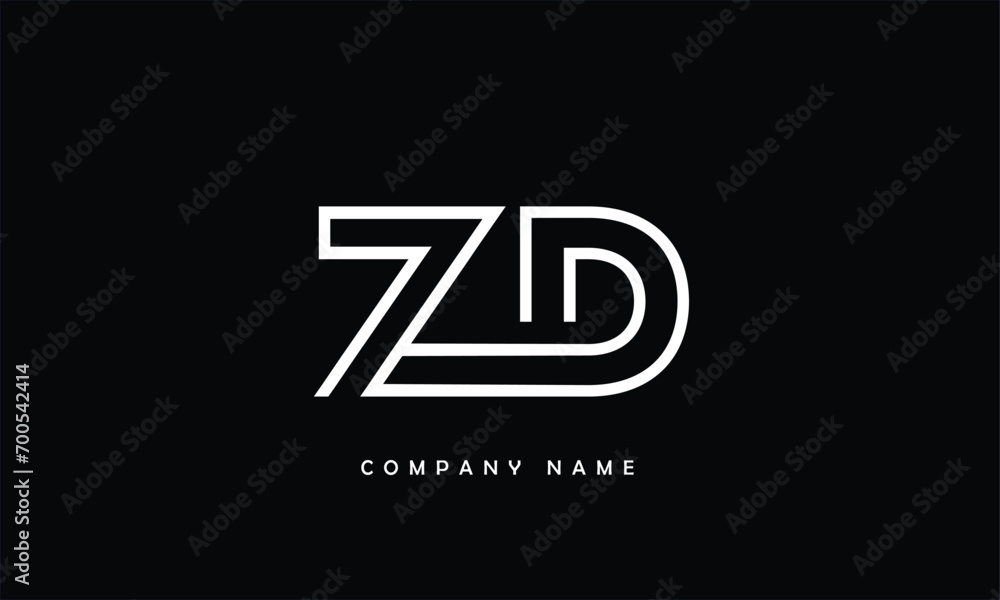 ZD, DZ, Z, D Abstract Letters Logo Monogram ZD, DZ, Z, D Abstract Letters Logo Monogram