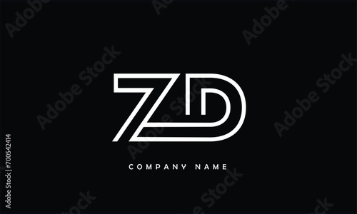 ZD, DZ, Z, D Abstract Letters Logo Monogram