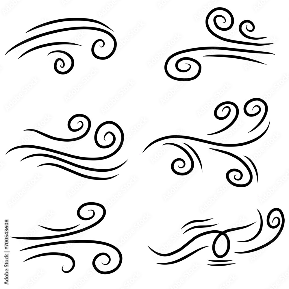 doodle wind illustration vector handrawn style doodle wind illustration vector handrawn style